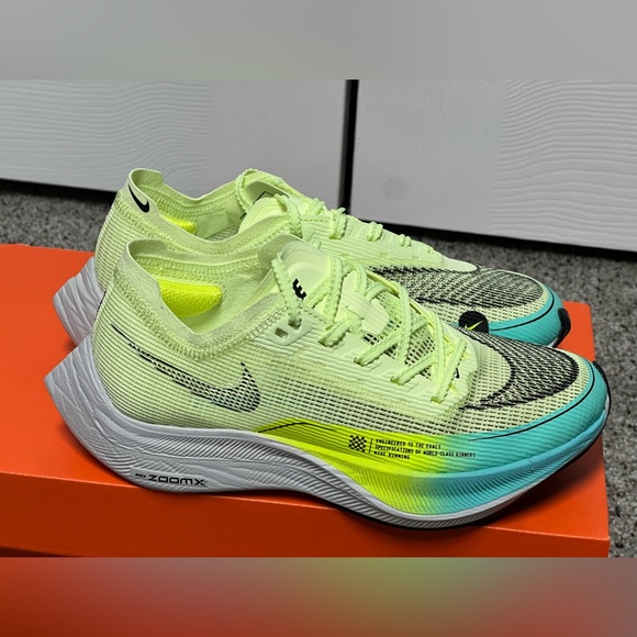 Nike Women's ZoomX Vaporfly NEXT% 2 Volt Turquoise CU4123 700 Size 5 - Picture 5 of 8